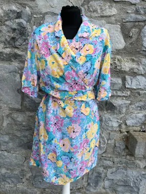 80s floral dress&shirt uk 8