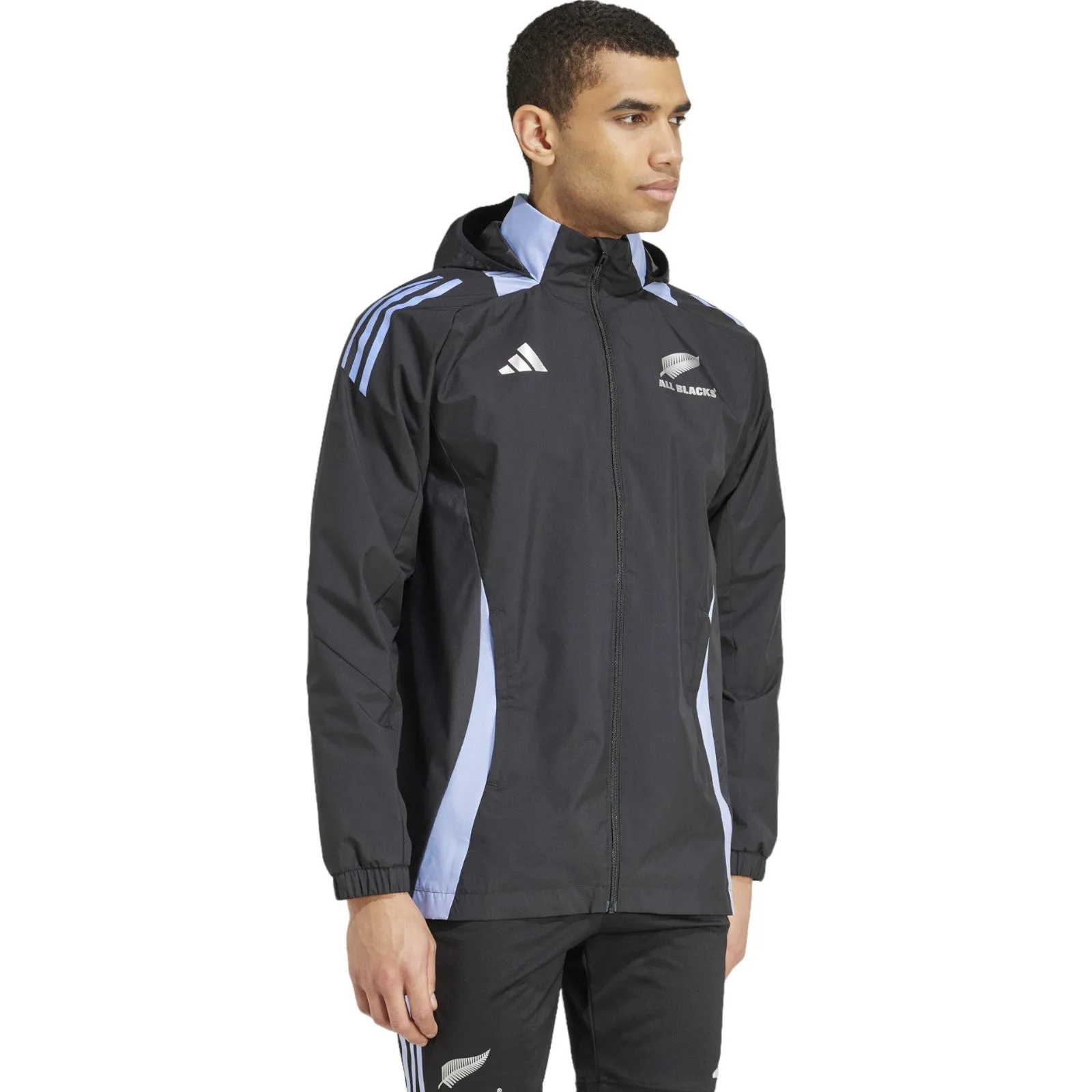 adidas All Blacks All Weather Zip-Up Hooded Jacket