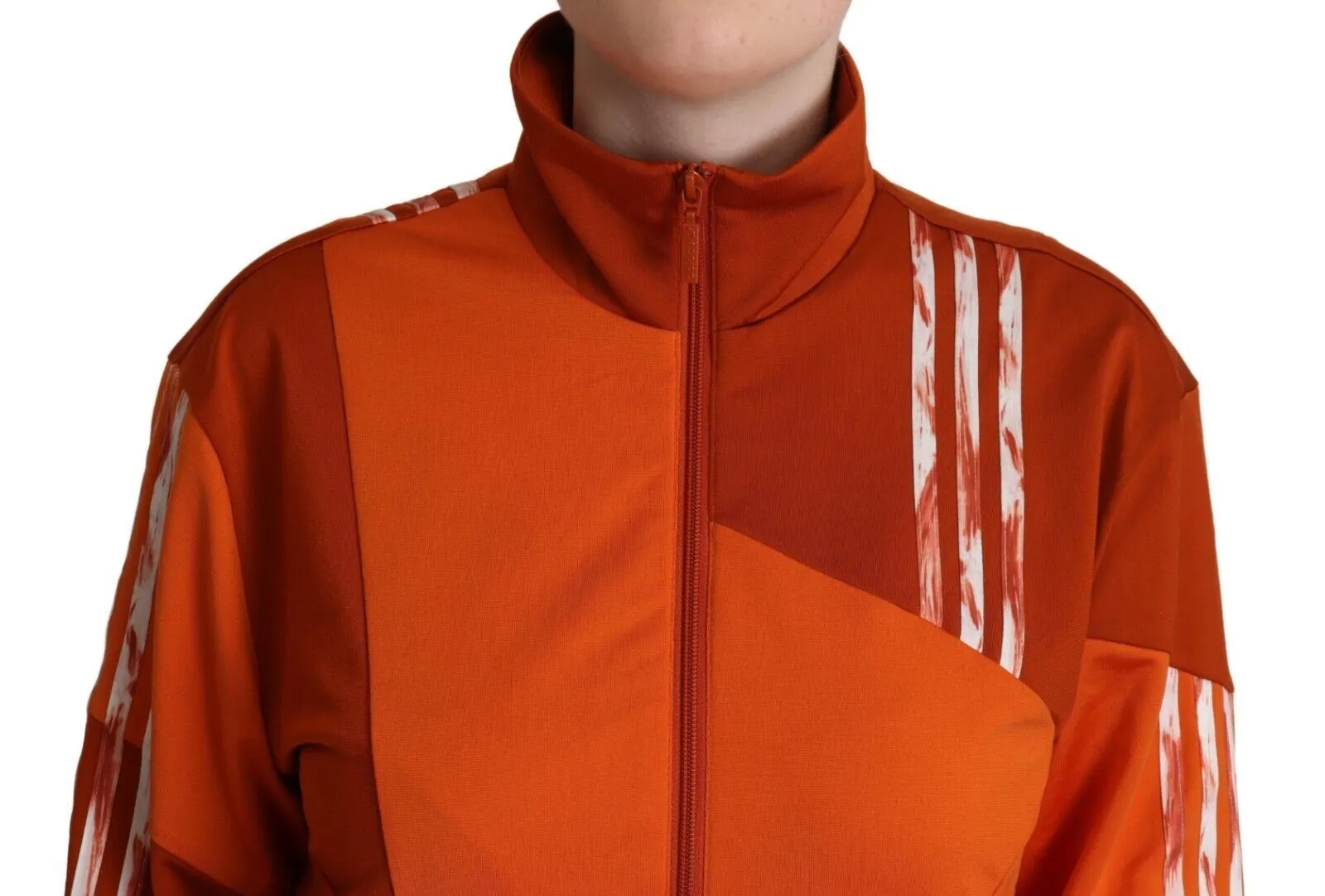 Adidas Orange Long Sleeves Full Zip Jacket