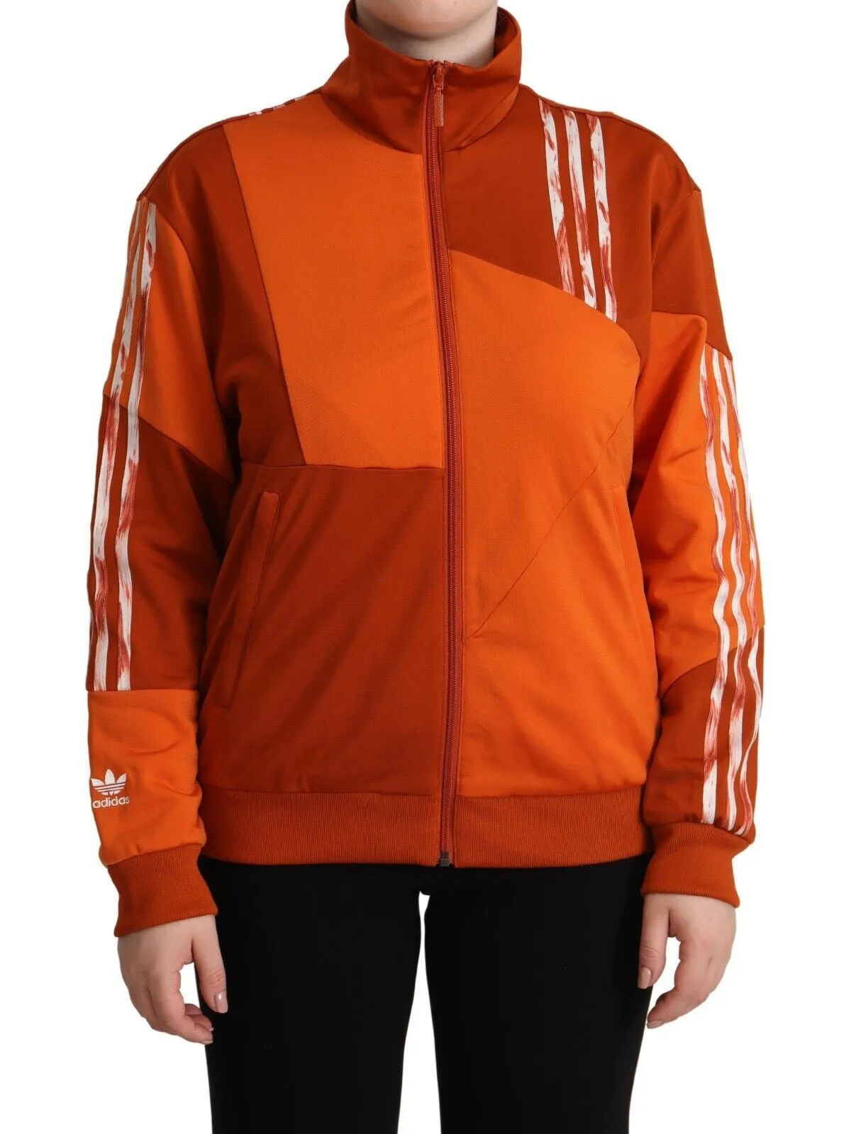 Adidas Orange Long Sleeves Full Zip Jacket