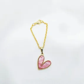 Alloy Heart Watch Charm For Women Gold Pink