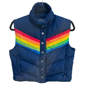 Antler Vintage That 70s Show Kelso Rainbow Chevron Down Feather Puffer Ski Vest