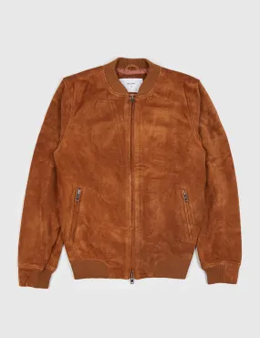 Bellfield Hadon Suede Bomber Jacket - Tan