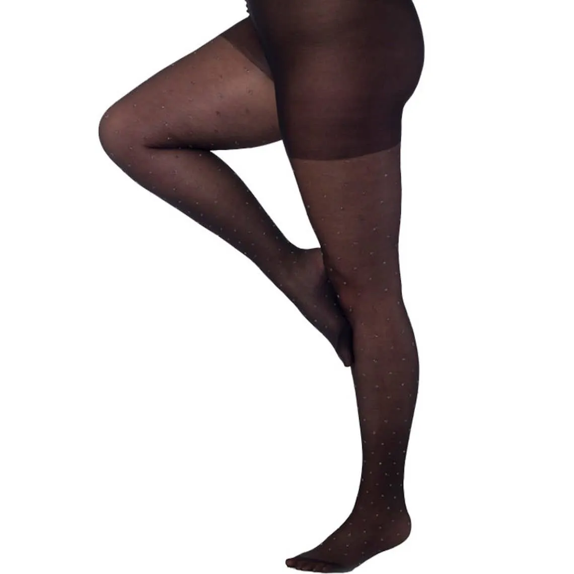 Black Silver Glitter Dot Sheer Tights