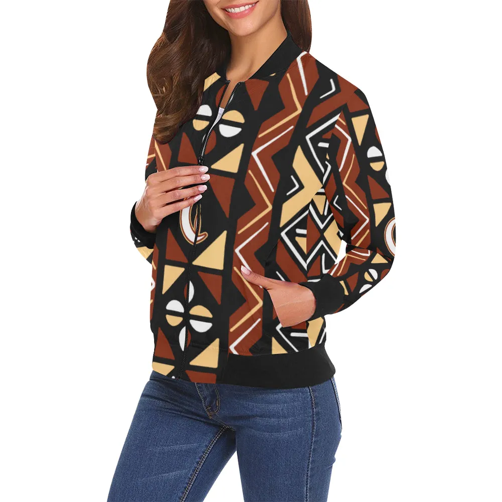 BOGOLAN STYLE All Over Print Bomber Jacket for Women