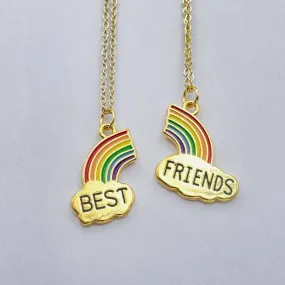 Brass With Enamel Multicolor Gold Gold Rainbow Pendant For Women Girls