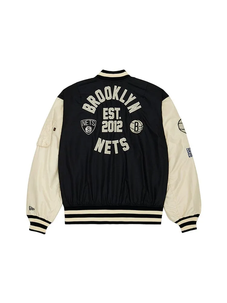 BROOKLYN NETS X ALPHA X NEW ERA L-2B BOMBER JACKET