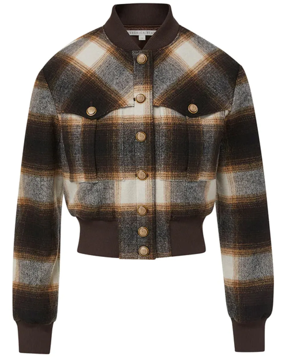 Brown Stanley Plaid Bomber Jacket