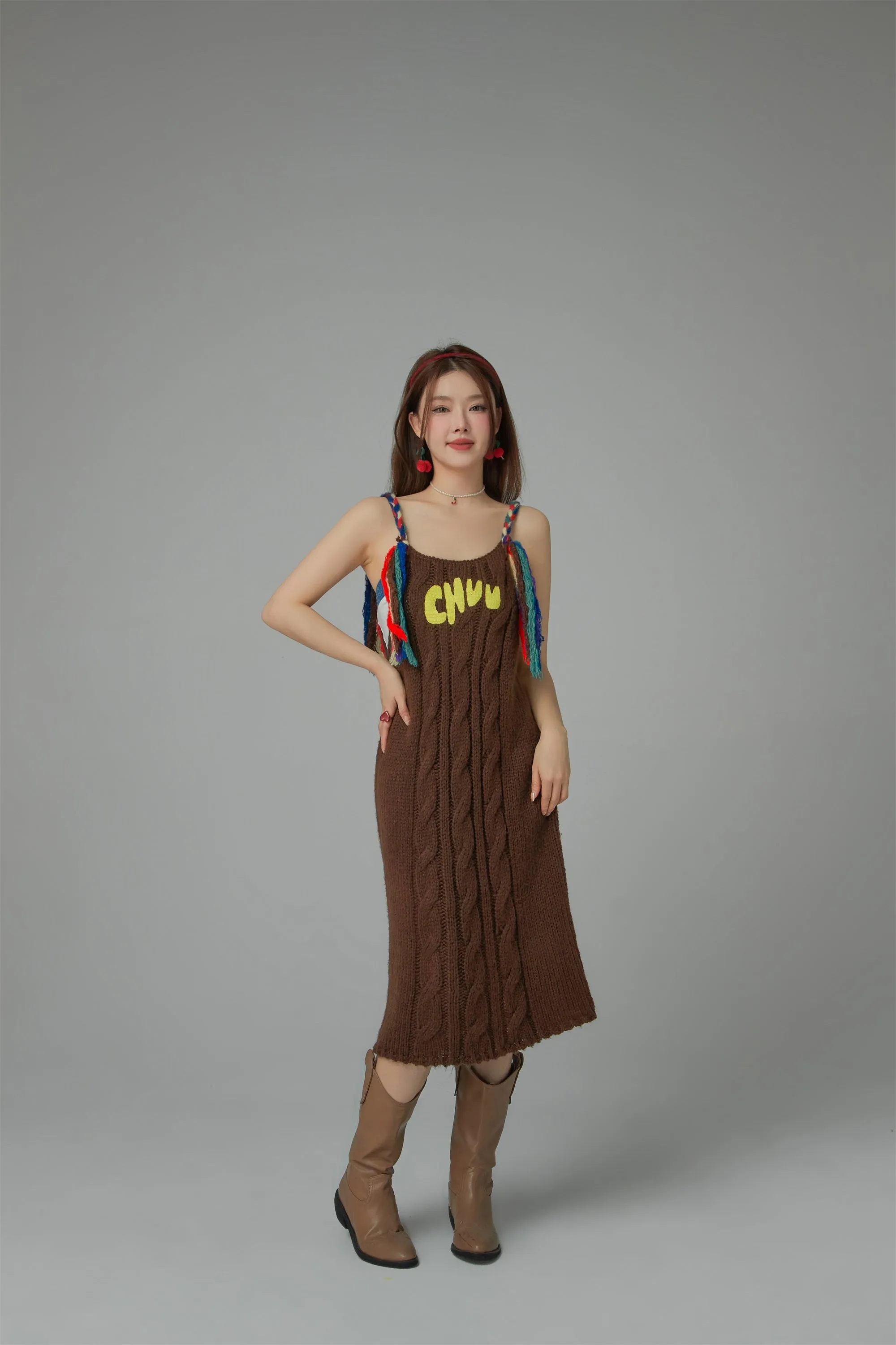 Chuu Baby Ribbed Knit Maxi Dress