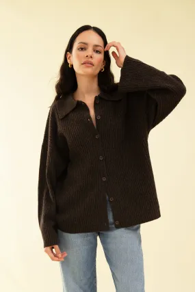 CLIO CARDIGAN - COFFEE