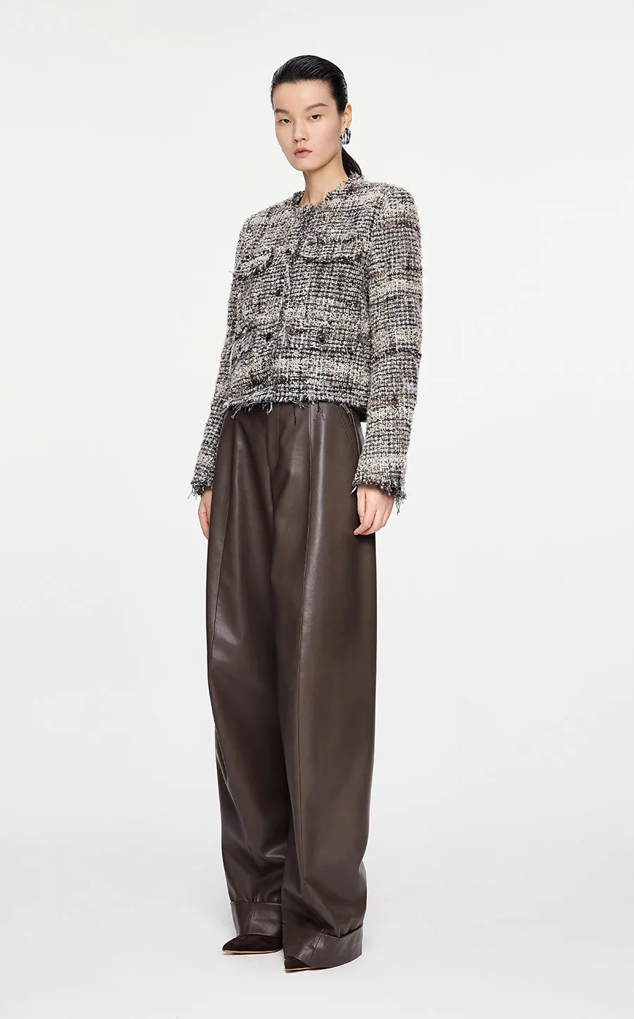 Coat / JNBY Cropped Jacquard Down Coat