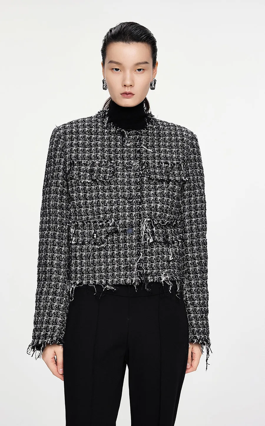 Coat / JNBY Cropped Jacquard Down Coat