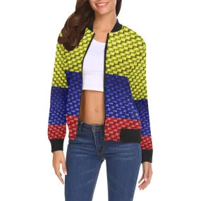 COLOMBIA FLAG All Over Print Bomber Jacket for Women