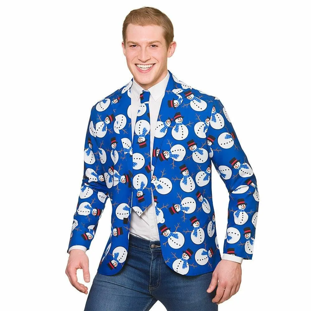 Cool Christmas Mens Jacket & Tie Set Fancy Dress Party Fun