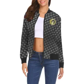 DELUXE BLACC TRESSER All Over Print Bomber Jacket for Women