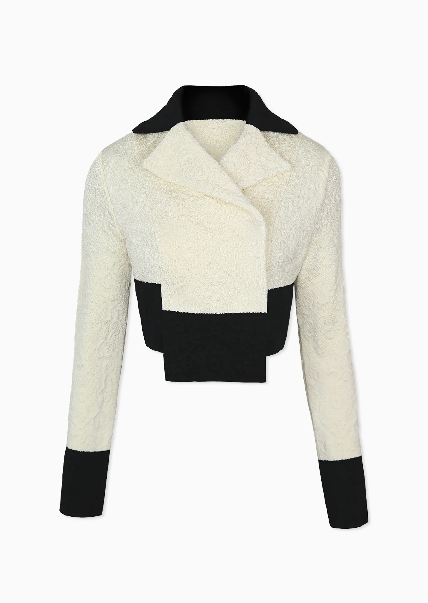 Elaine - Cropped Matelassé Knit Jacket