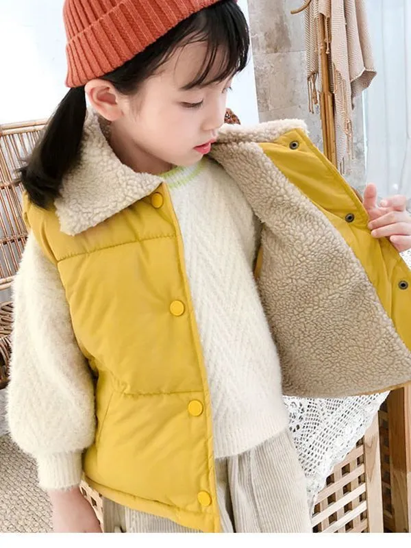 Fleece-Lined Cotton Vest for Winter