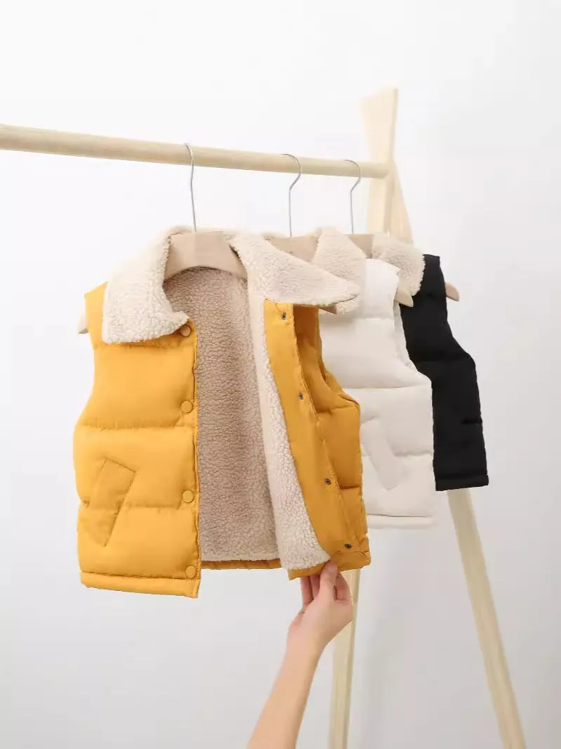 Fleece-Lined Cotton Vest for Winter