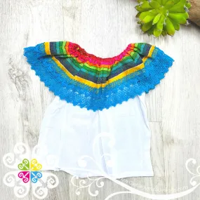 Girls Cambray Campesino Top 0-6 M