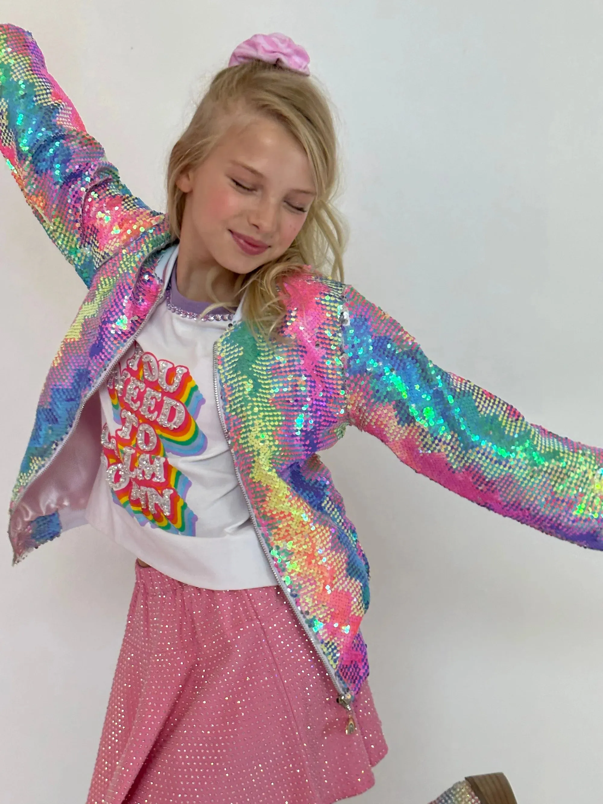 Girls Kaleidoscope Sequin Bomber