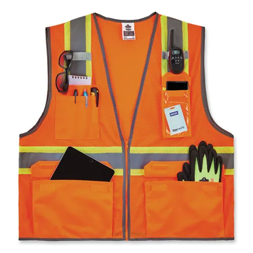 Glowear 8246z-s Single Size Class 2 Two-tone Mesh Vest, Polyester, 5x-large, Orange, Ships In 1-3 Business Days