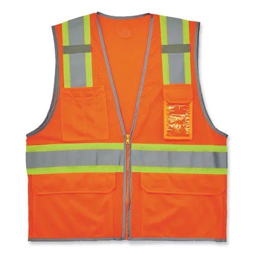 Glowear 8246z-s Single Size Class 2 Two-tone Mesh Vest, Polyester, 5x-large, Orange, Ships In 1-3 Business Days