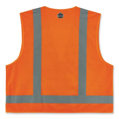 Glowear 8249z-s Single Size Class 2 Economy Surveyors Zipper Vest, Polyester, Small, Orange, Ships In 1-3 Business Days