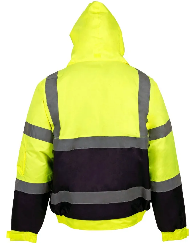 Hi Vis Yellow 2 Tone Bomber Jacket - Yellow