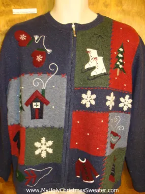 Horrible 2sided Colorblock Ugly Christmas Sweater