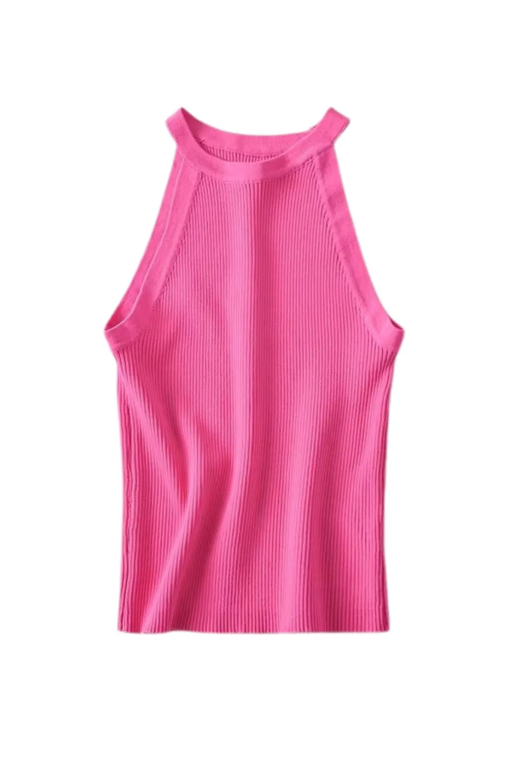 'Inga' Sleeveless Knit Halter Top