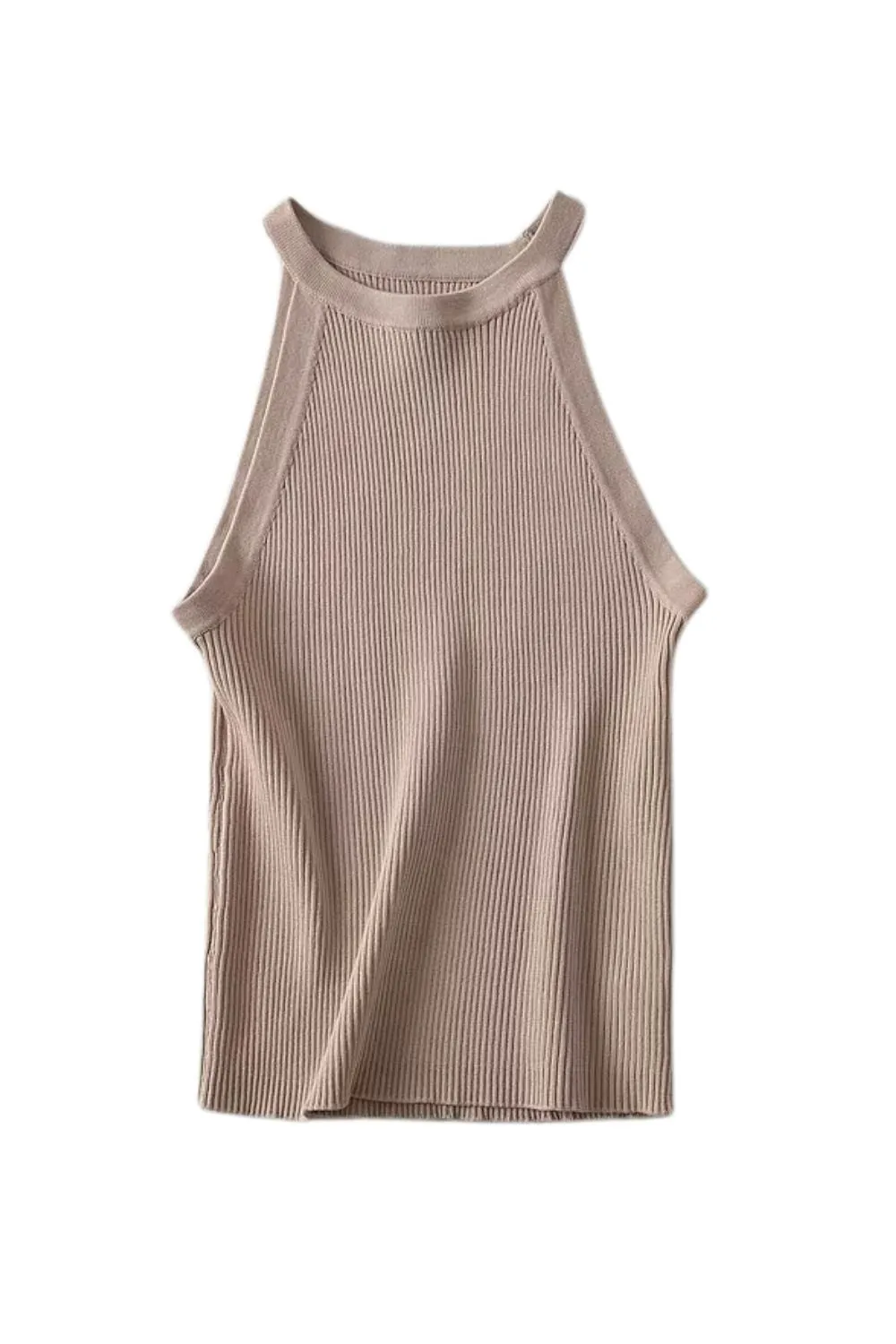 'Inga' Sleeveless Knit Halter Top