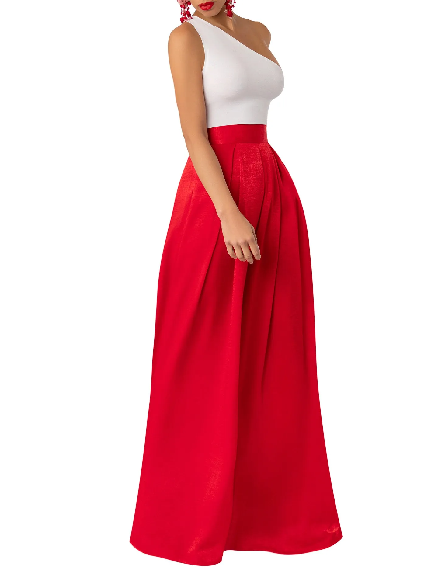 “Janis” Red Wide Leg Pants