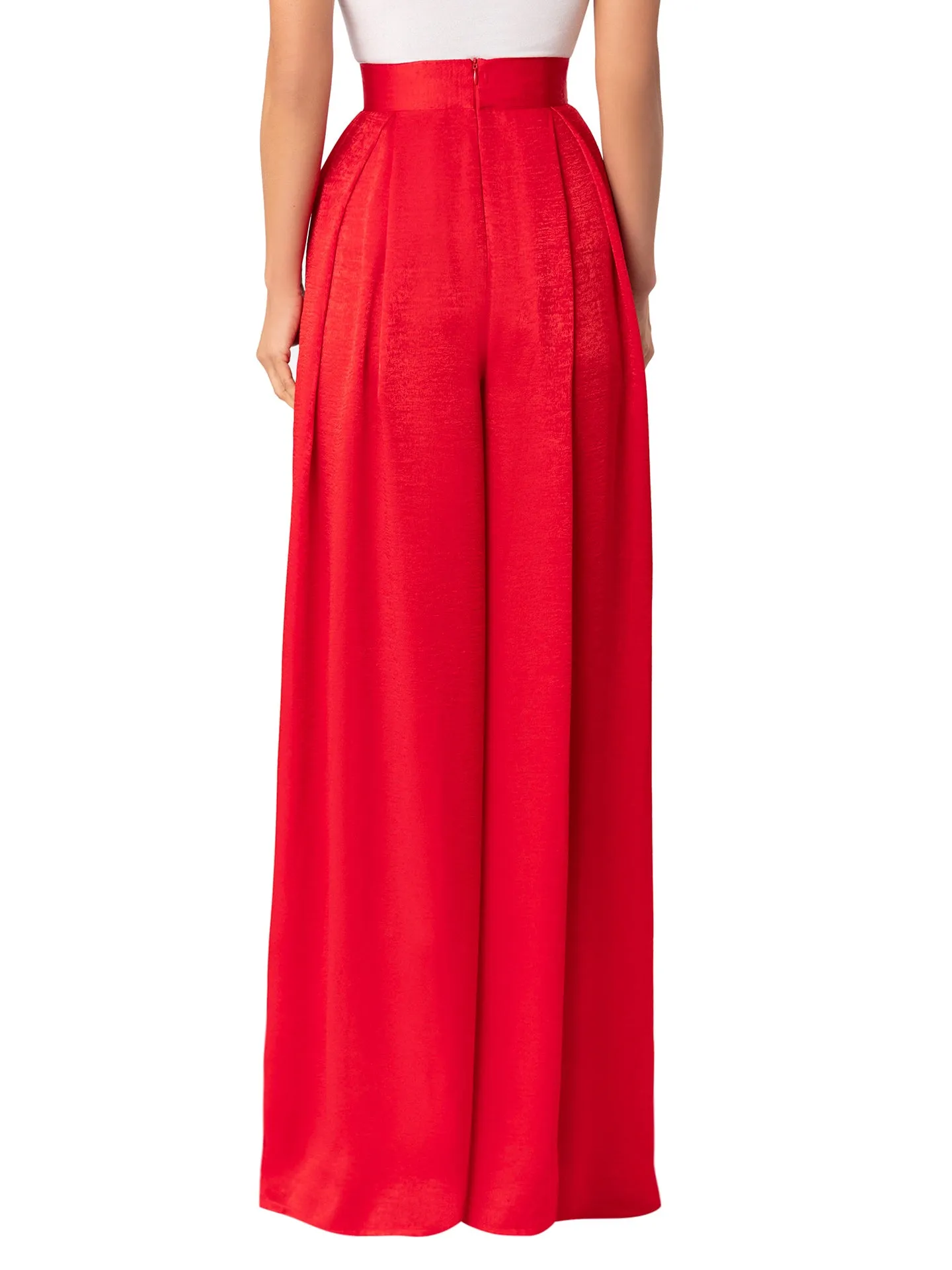 “Janis” Red Wide Leg Pants