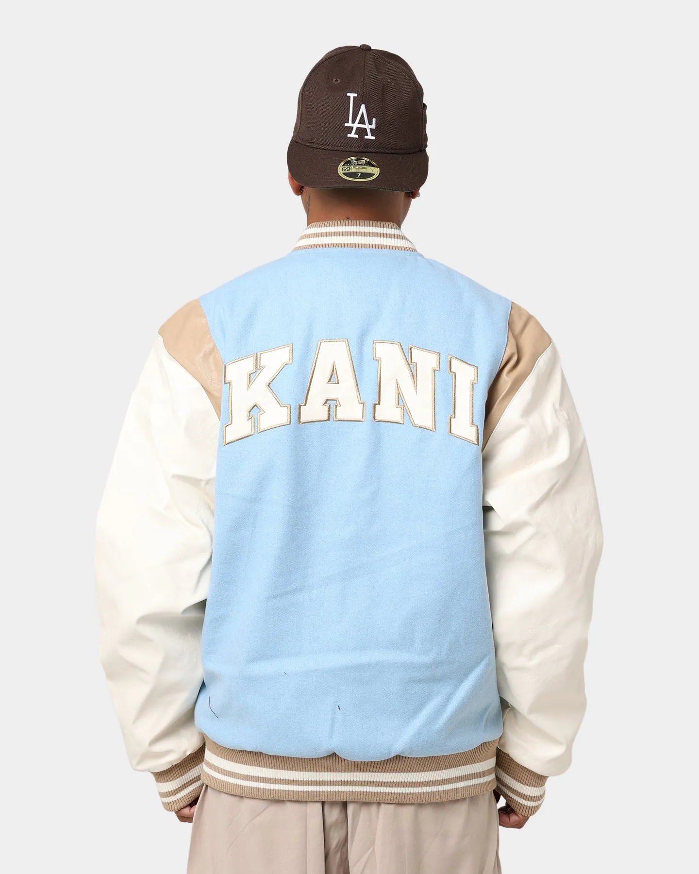 Karl Kani OG Colour Block College Jacket Light Blue