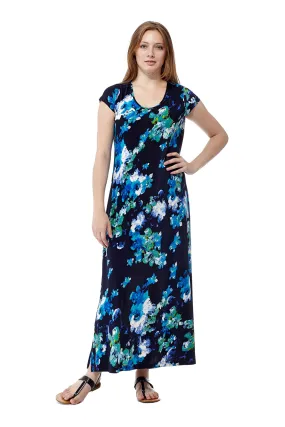 La Cera Watercolor Floral Maxi Dress