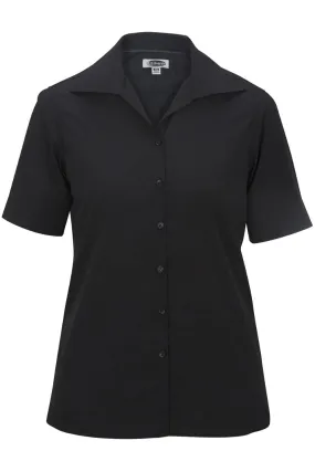 Ladies' Short Sleeve Poplin - Black