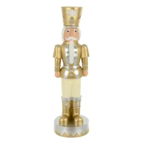 Large Light Up Nutcracker Christmas Ornament Gold Silver 78cm