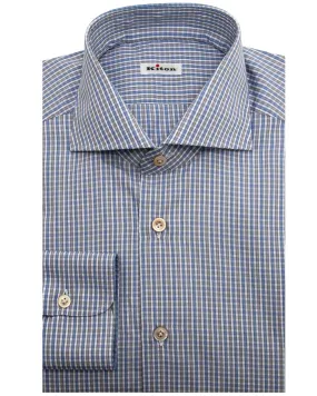 Light Blue and Green Check Dress Shirt