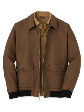 Linen Bomber Jacket - Light Brown