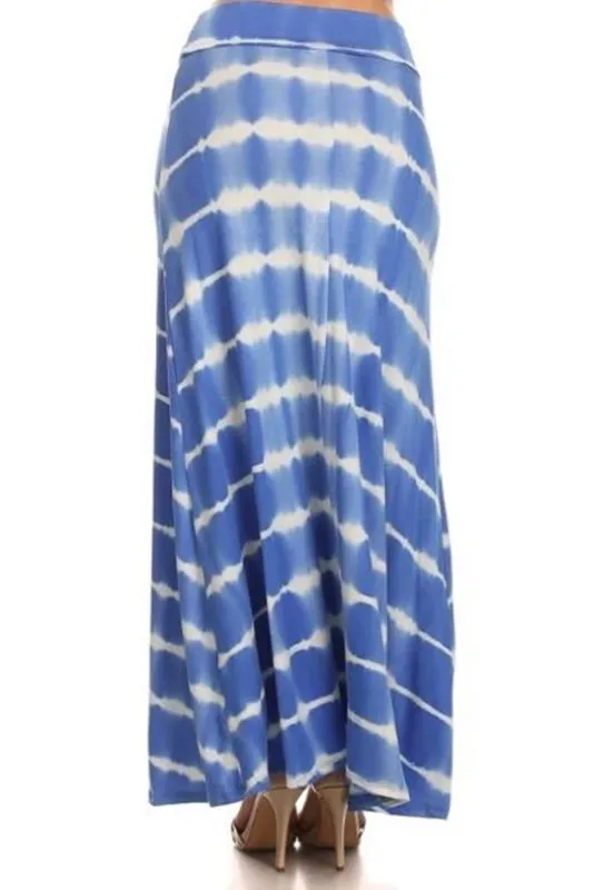 Lola Tie Dye Maxi Skirt - Blue