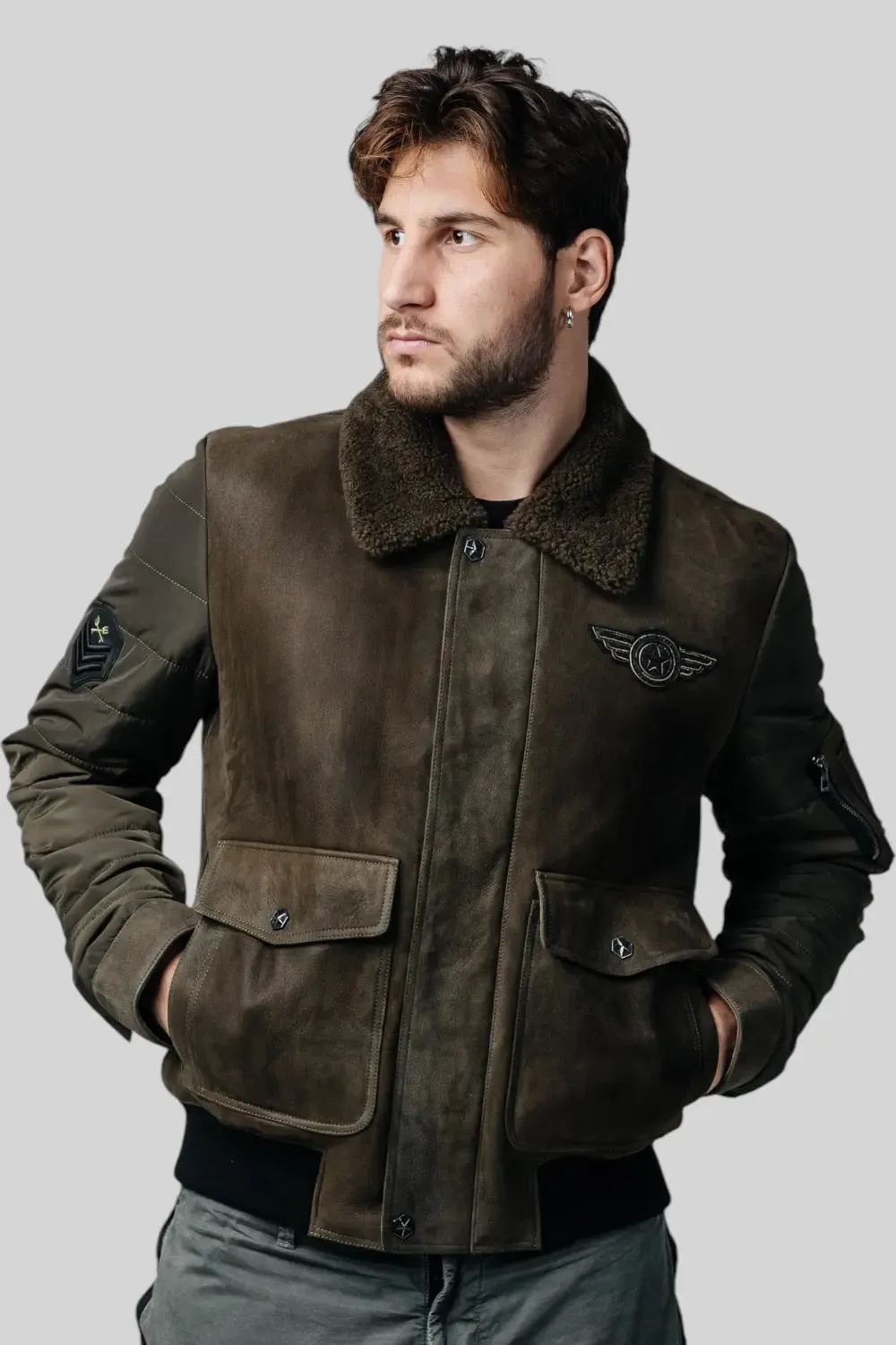 Lorenzo Sheepskin B-3 Bomber Jacket