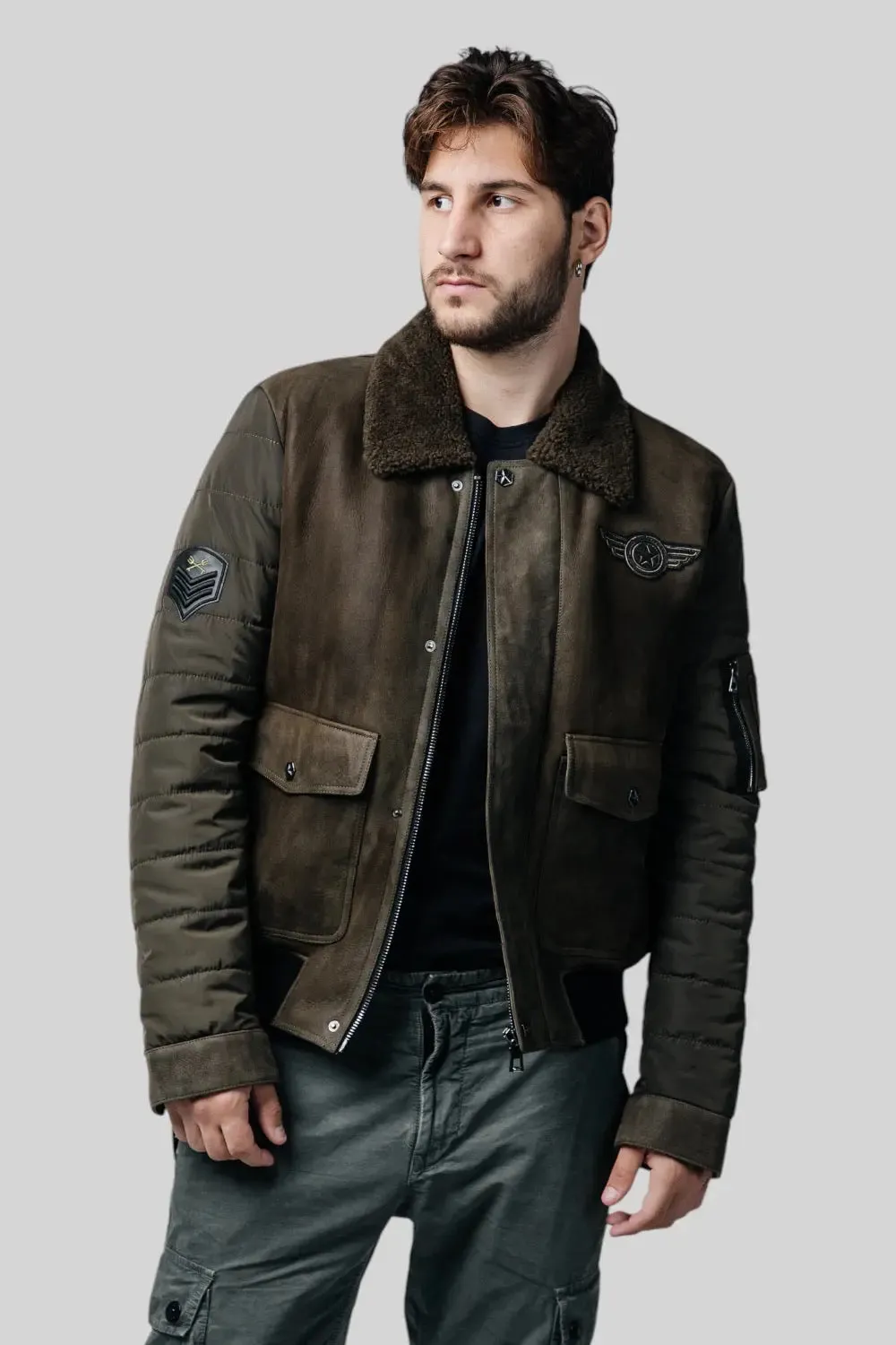 Lorenzo Sheepskin B-3 Bomber Jacket