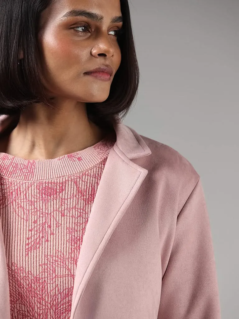 LOV Pastel Pink Tie-Up Suede Jacket