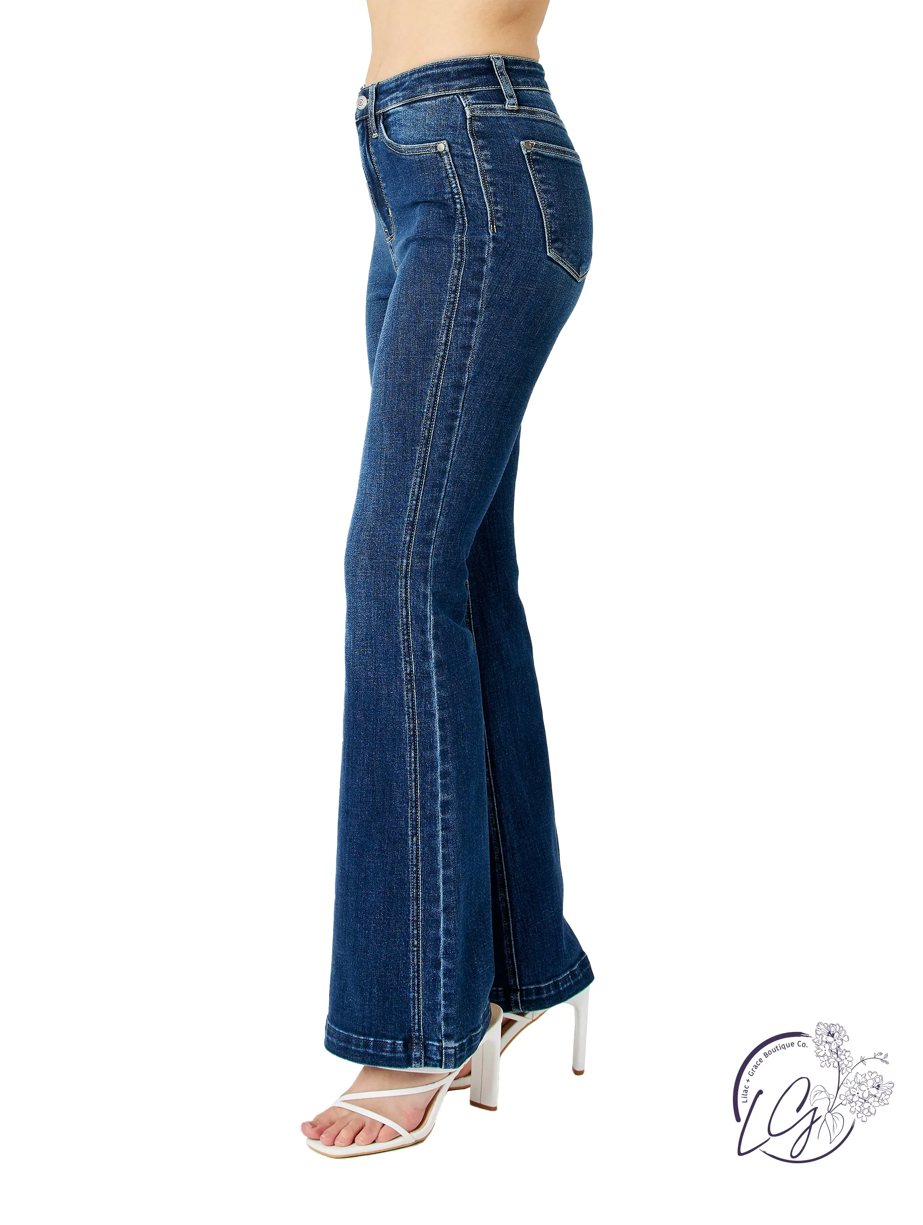 Marilyn High Waisted Angled Side Flare by Judy Blue