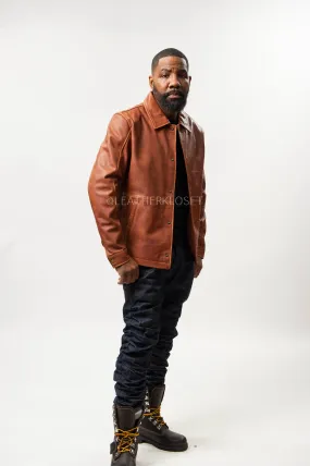 Men's Compton Leather Jacket [Caramel Crunch]