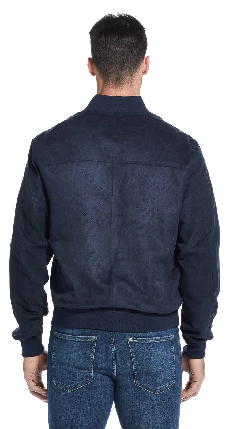 MICROSUEDE PERFORATED BOMBER