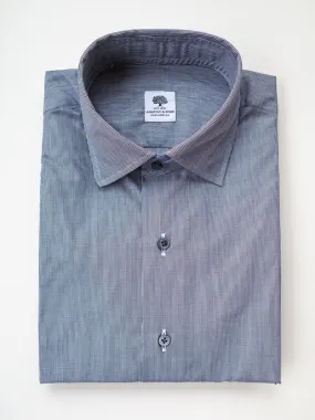 Mille Striped Cotton Dress Shirt - Charcoal