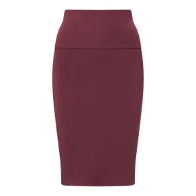 Modal Slim Pencil Skirt Merlot