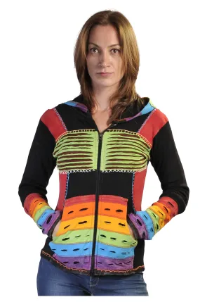 Multicolored Razor Cut Cotton Cardigan