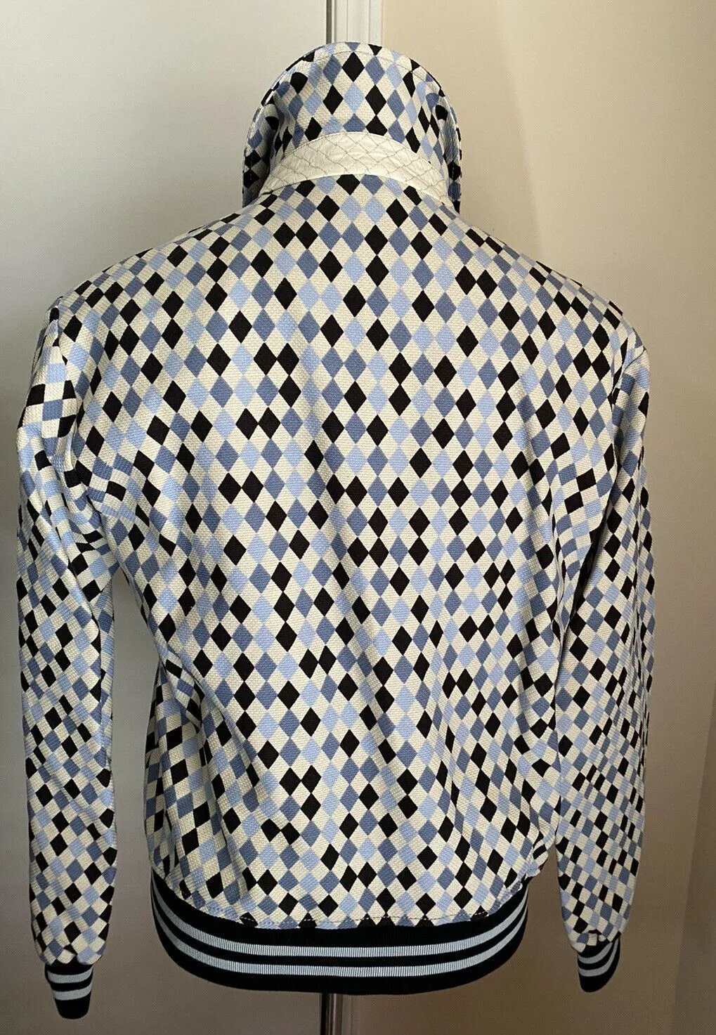 New $1950 Bottega Veneta Mens Jacket Coat Blue/Black/While 40 US ( 50 Eu ) Italy